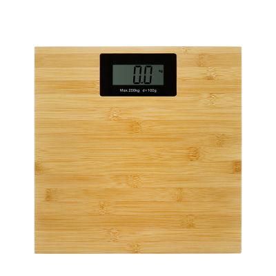 200kg Capacity Digital Body Bamboo Bathroom Platform Scale for Weighing