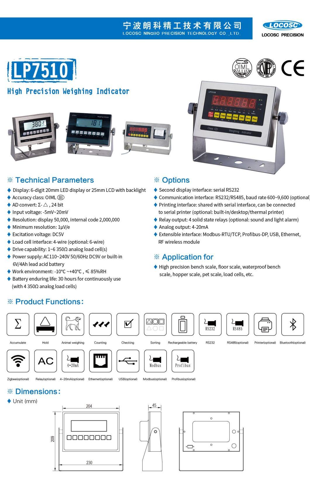 LED LCD Digital Weighing Indicator with Printer