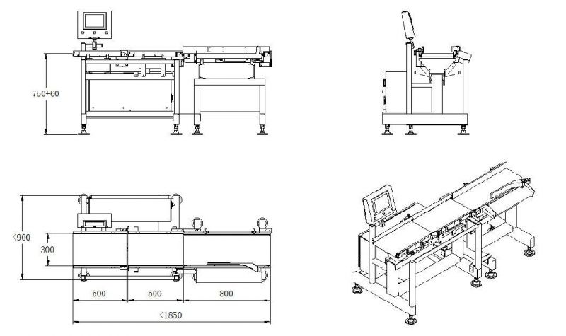 Chicken Legs Package Product Check Weigher Machine