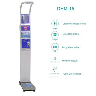 Coin Operated Height Weight Scale, BMI Body Scale, Weighing Machine