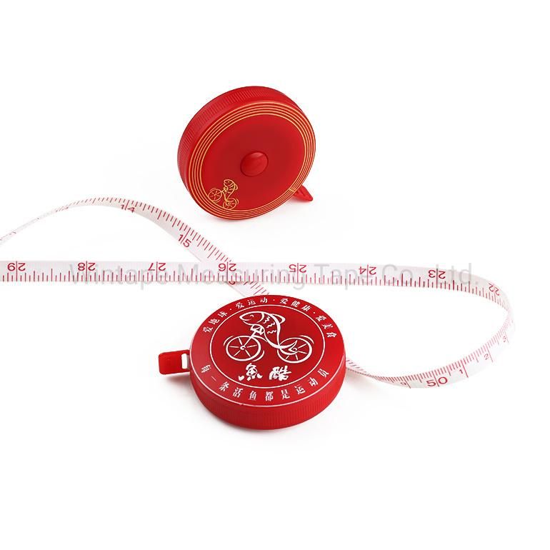 Custom Red 1.5m Plastic Fiberglass Tape Measure as Promotional Gift