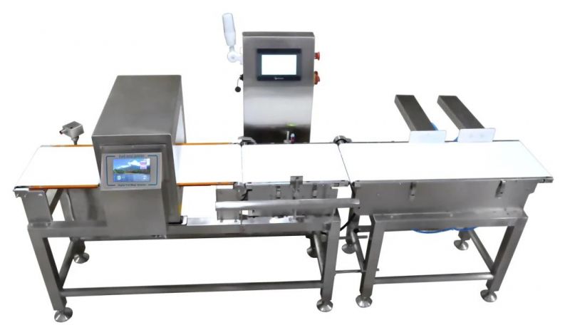 Food Production Line Metal Detector and Check Weigher Combo for Fresh Meat