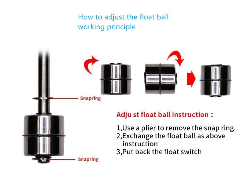 Vertical Liquid Water Level Sensor Internal Float Sensor Switch 45mm Line Automatic Pump Controller Sensor