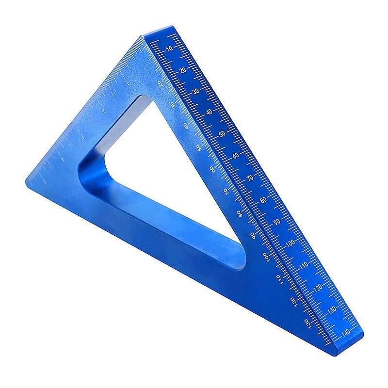 Woodworking Triangle Ruler 90-Degree Right-Angle Ruler Aluminum Alloy Metric Inch with Scale Marking Ruler Woodworking Tool