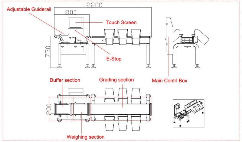 Food Quality Control High Accuracy Conveyor Belt Check Weigher