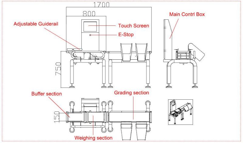 Electronic Conveyor Belt Weighing System Check Weigher Machine