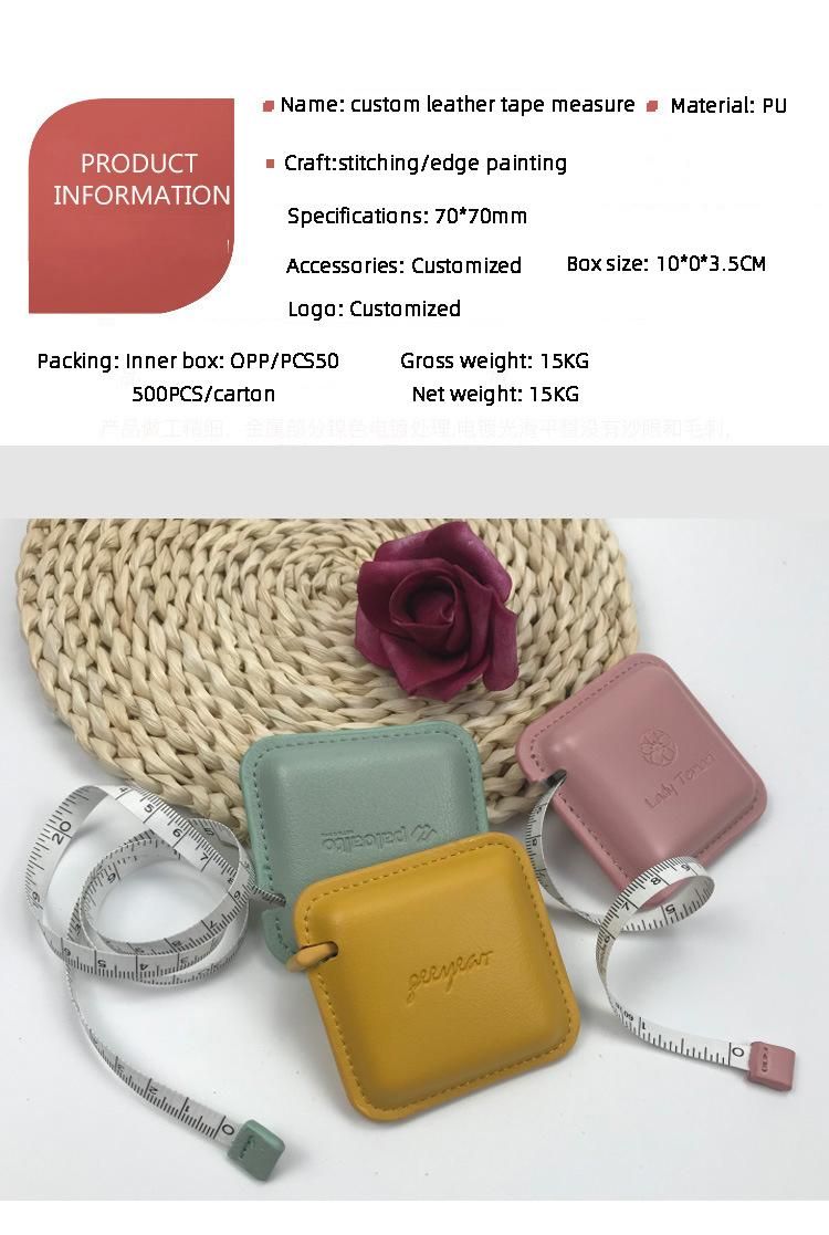 Xieyuan Factory China Wholesale Custom Fashion Design 60-Inch Leather Keychain Tape Measure with Tassel
