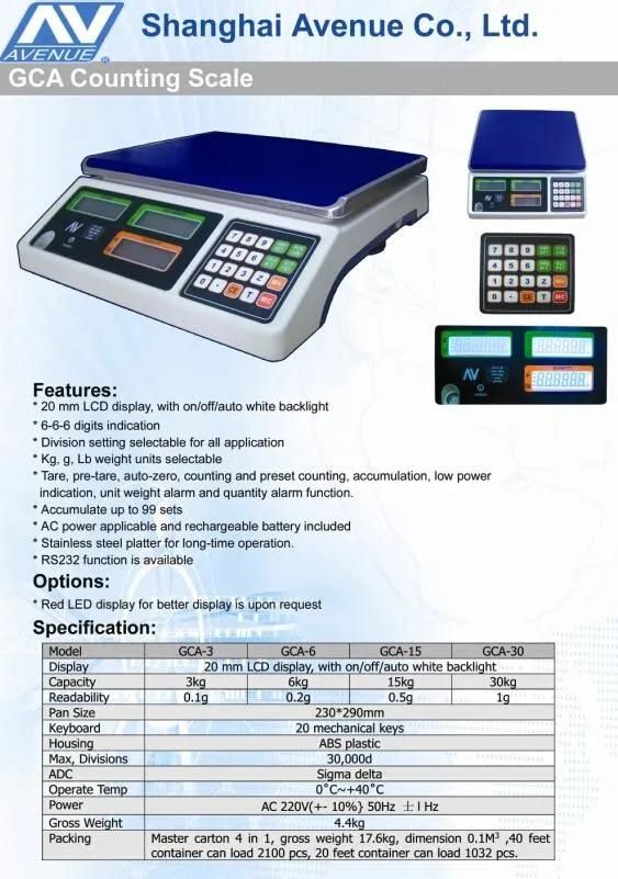 OIML Approved Digital Weighing Scale Counting Scale