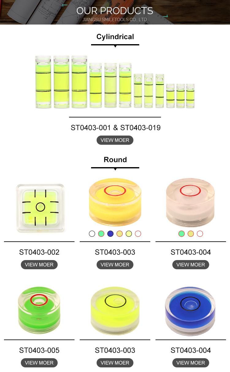 Wholesale 40*15*15 mm Standard Spirit Bubble Level Vials