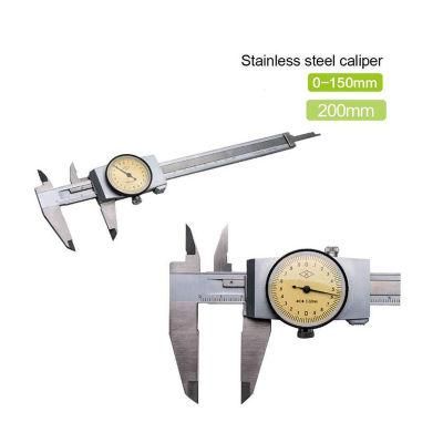 Caliper Precision 0-200mm Dual Metric Inch Dial Caliper Inch Dial Vernier Caliper Shockproof Stainless Steel Electronic Digital Caliper