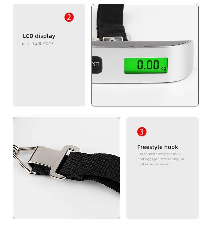 50kg Multifunction Electronic Balance Digital Hanging Luggage Weighing Scale
