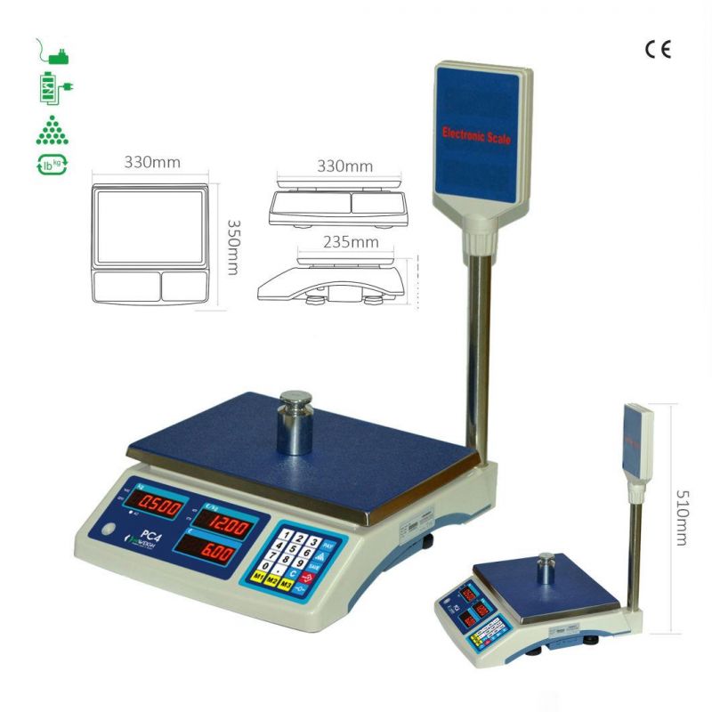 Electronic Digital Pricing Scales 40kg 30kg with LED Display