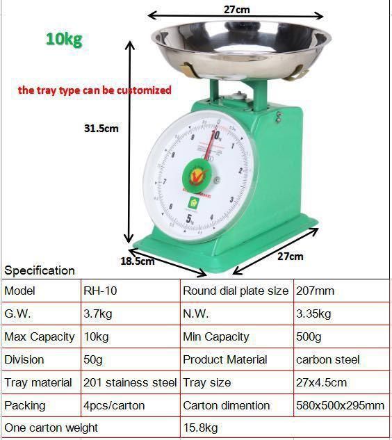 Dial Mechanical Spring Balance Kitchen Scale for Fruit Vegetable Mechanical Spring Scale