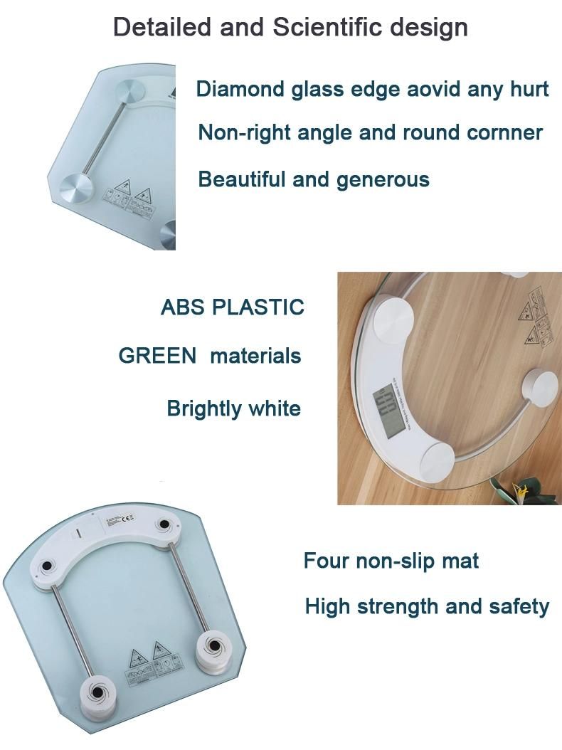 Transparent Tempered Glass Platform Bathroom Scale