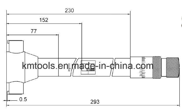 70-100mm Three Point Internal Micrometer with 0.001mm Graduation