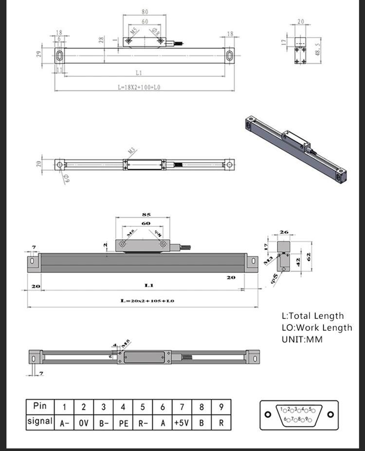 High Precision Lathe 3 Axis Digital Readout with Ttl Linear Scale Dro Kit