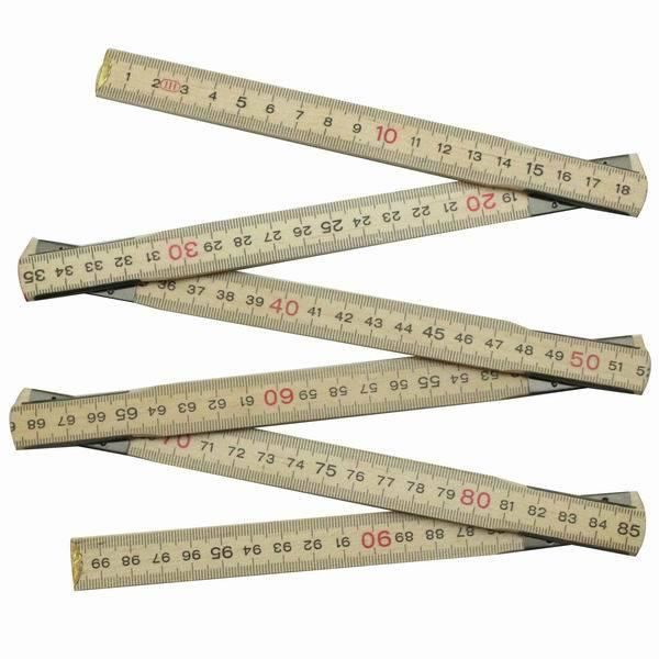 1 Meter 6 Folds Birch Wood Folding Ruler Mte4012