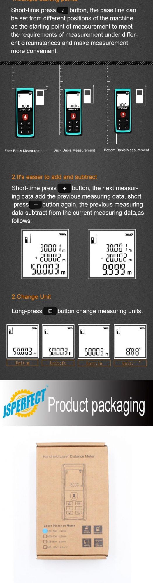 Perfect Measure 40m Power Distance Meter Laser