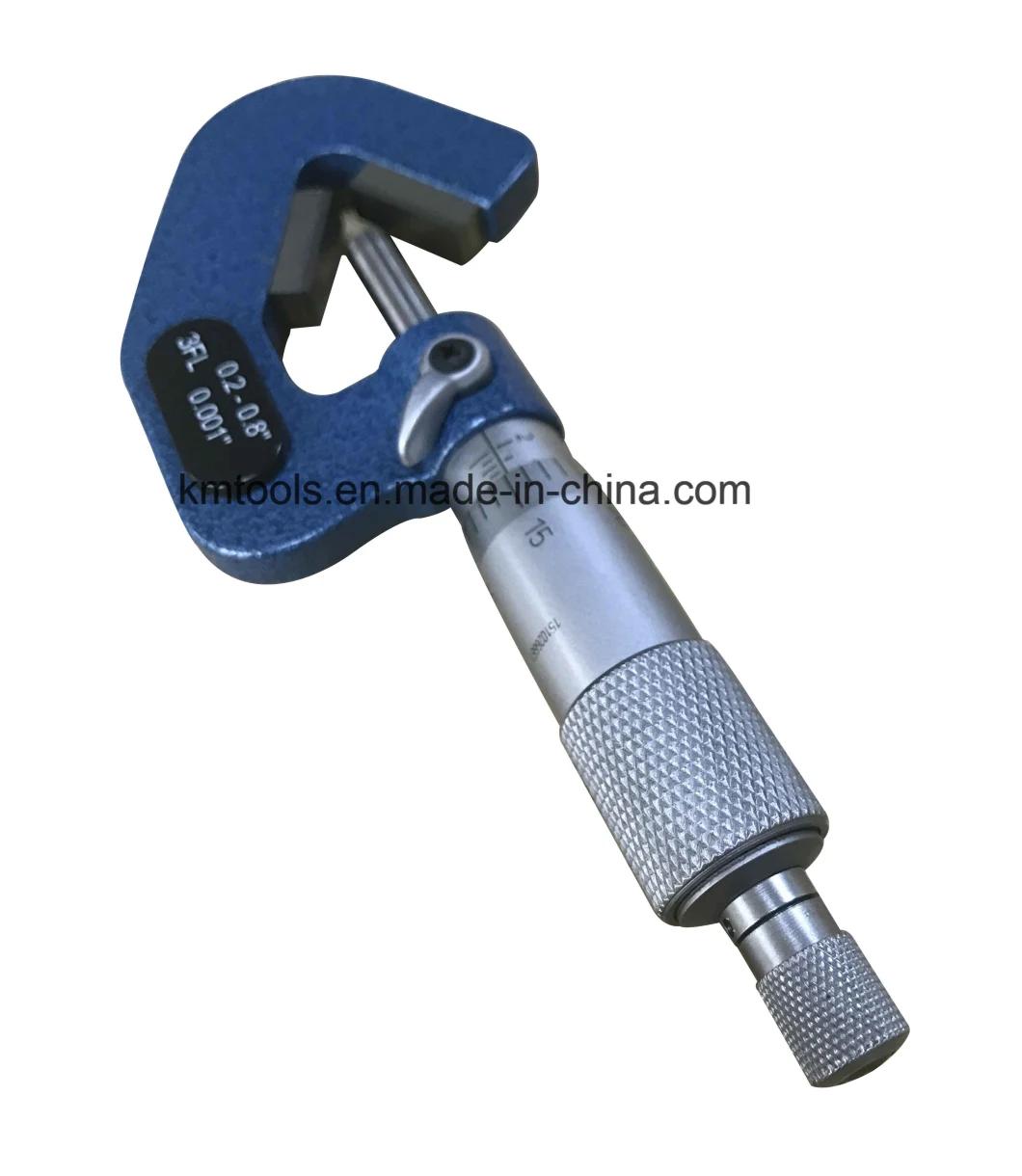 0.2-0.8′′x0.001′′ Inch Measurement V-Anvil Micrometer with 3 Flutes Measuring Tool