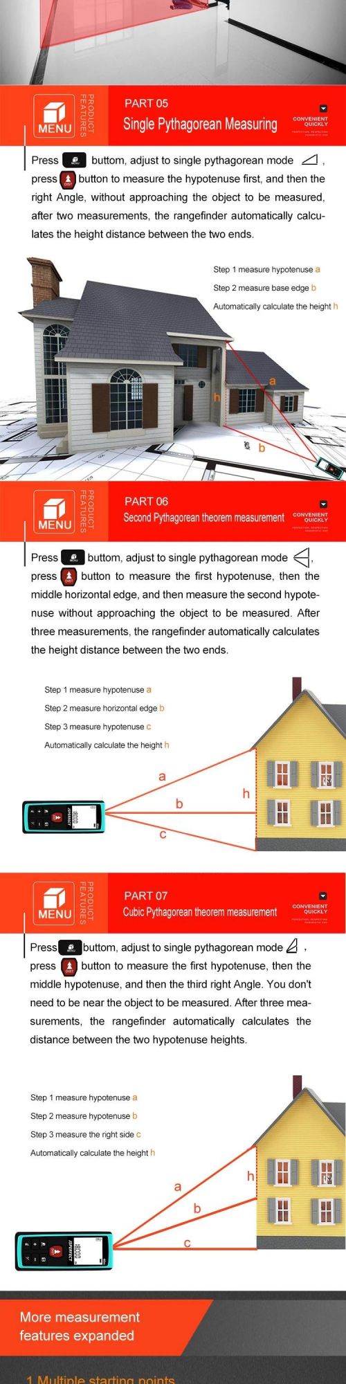 40m Height New Products Laser Measure Tools Device