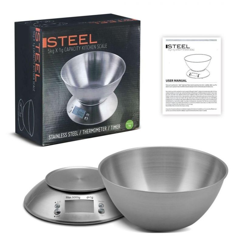 5kg Portable Electronic Digital Stainless Bowl Food Kitchen Scale