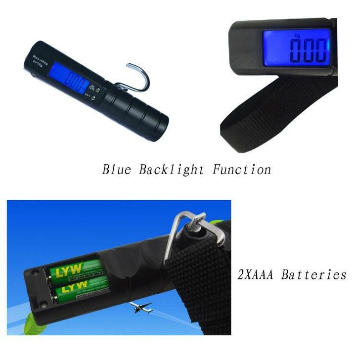 Digital Weighing Luggage Hanging Durable Scales with LED Flashlight