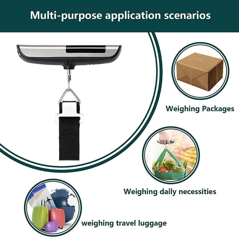 Luggage Scale with Built-in Tape Measure, with Horizontal Bubble Digital Portable Travel Suitcase Weigher (Digital)