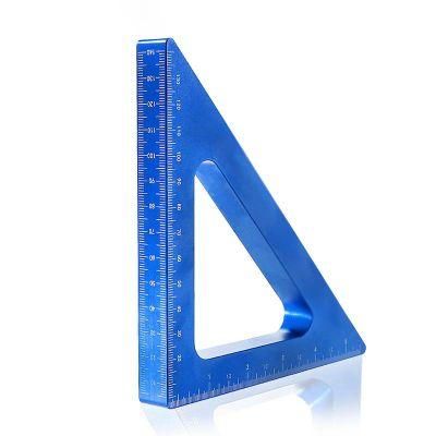 Woodworking Triangle Ruler 90-Degree Right-Angle Ruler Aluminum Alloy Metric Inch with Scale Marking Ruler Woodworking Tool