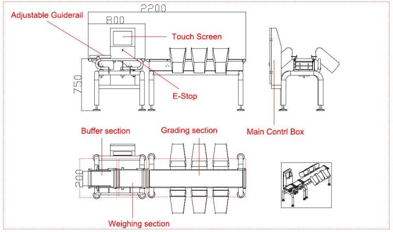 High Sensitivity Conveyor Belt Weight Sorting Weight Scale Checkweigher Machine