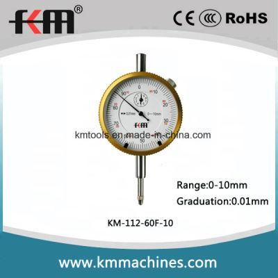 0-10mmx0.01mm High Quality Dial Indicator with Golden Bezel