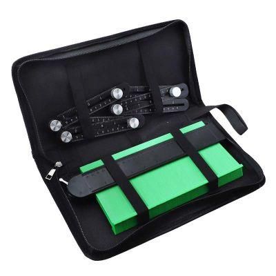 10-Inch Set Green Widening Self-Locking Contour Gauge Radian Ruler Copying Gauge Extractor Six-Fold Ruler with Tool Kit