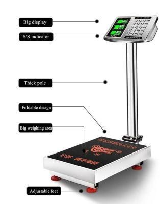 Platform Weighing Scale with Printer Capacity 50 Kg 100 Kg 200 Kg 300 Kg 6000kg Label Printing Platform Weighing Scale