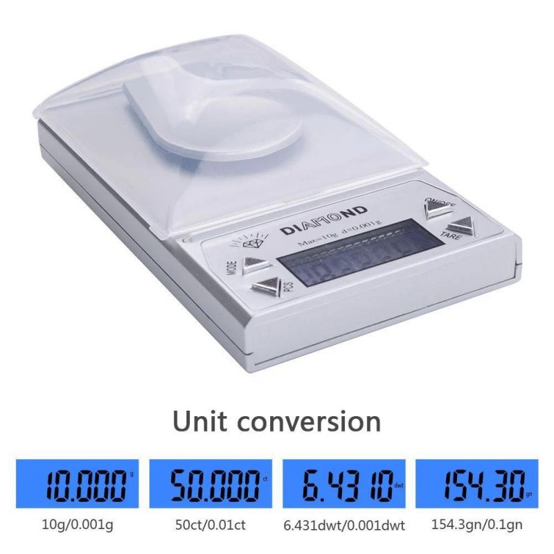 10g/0.001g High Precision Digital Jewelry Scales for Weighting Gold Pearl Diamond