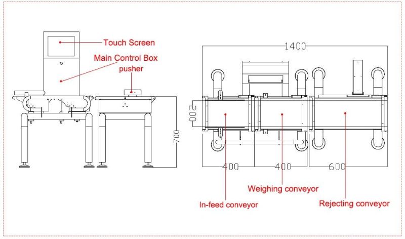 Seafood Conveyor Belt Automatic Food Check Sort Weigher Machine