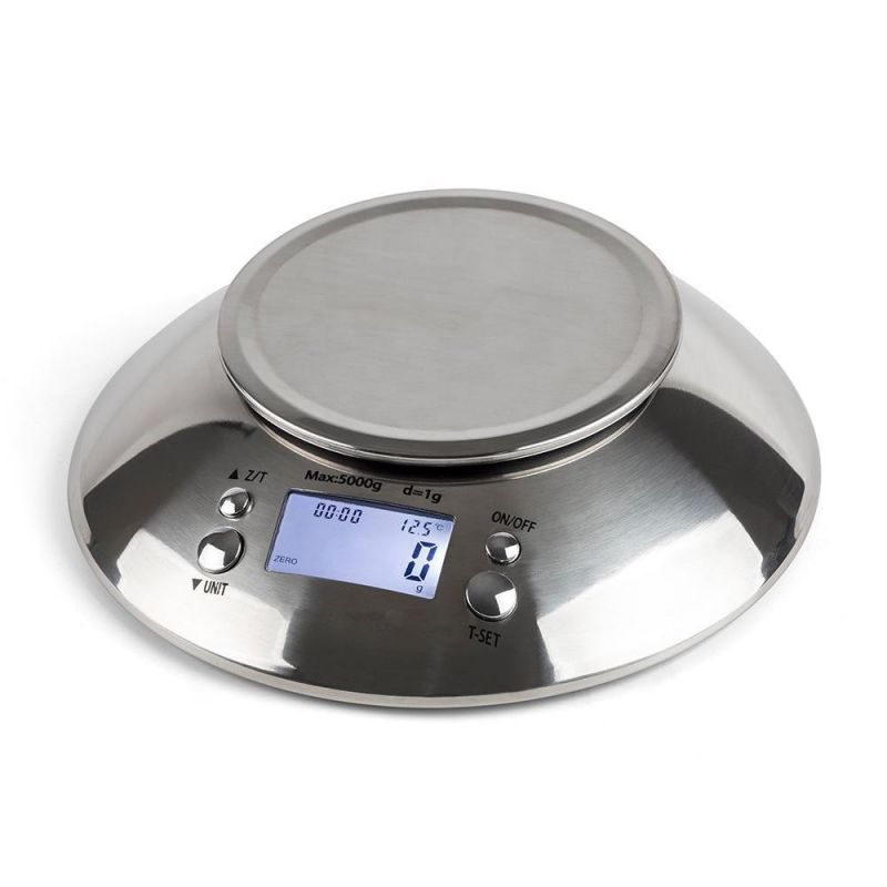 Stainless Steel Electronic Kitchen Weighing Scale with Removable Large Bowl