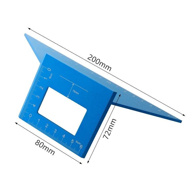 Woodworking Multi-Function Angle Ruler Aluminum Alloy T-Shaped Scribing Planer 45-Degree Scribing Ruler Right-Angle Guide Ruler