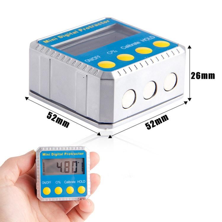 Ruitool Digital Display Inclinometer 4*90 Measuring Angler Zinc Alloy Electronic Angle Ruler with Magnetic Angle Gauge