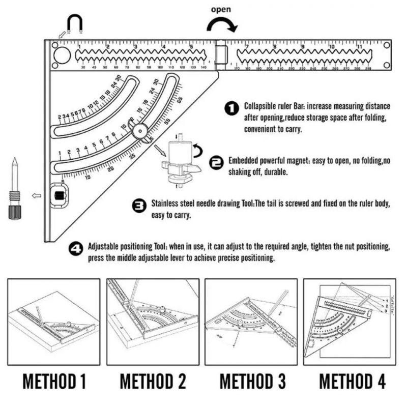 6 Inch Extendable Rafter/Carpenters Square (FX-S22)