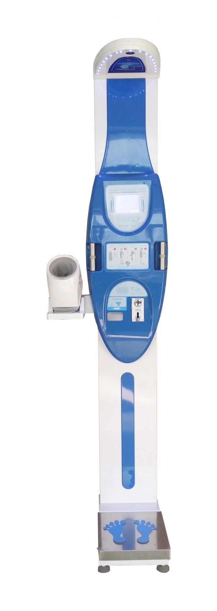 Coin-Operated Electronic Body Scale Multi-Functional Digital Height Weight BMI Body Composition Blood Pressure Vending Machine