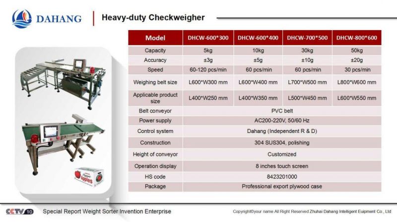 Quality Assurance Equipment Conveyor Belt Checkweigher