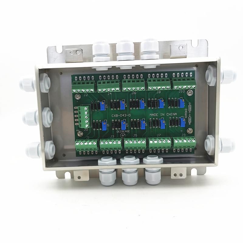 IP65 Weighing 10 Load Cells Junction Box for Load Cells Silver 10 Channels (BRS-JC010)