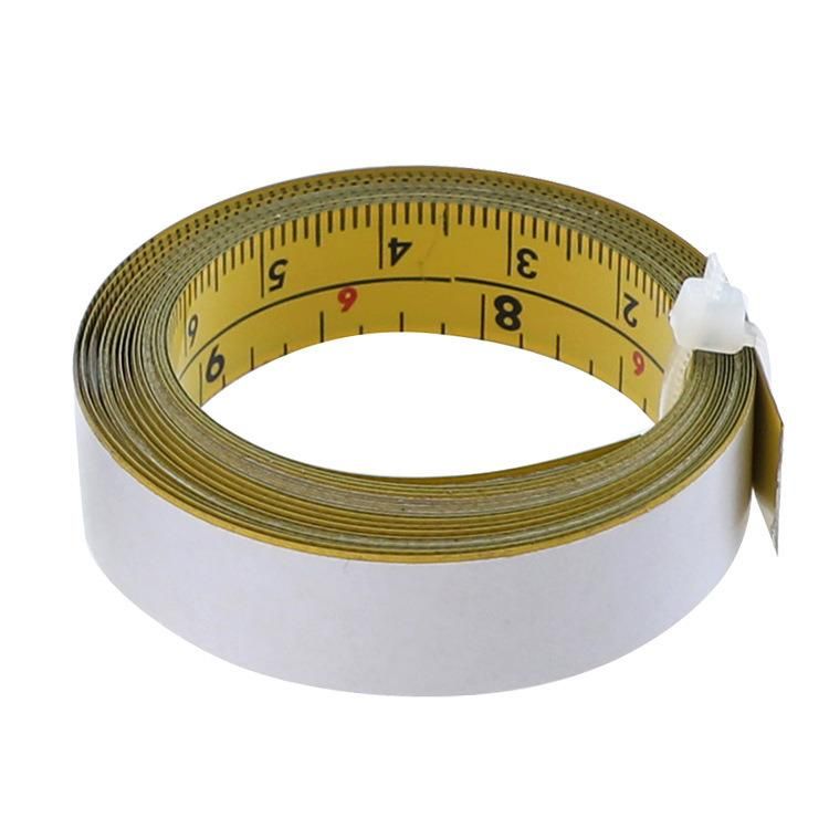 Chinese and English Scale Sticky Ruler Woodworking Guide Rail Self-Adhesive Ruler Tape Measure Flat Ruler with Glue Metal Sticky Ruler Can Be Customized