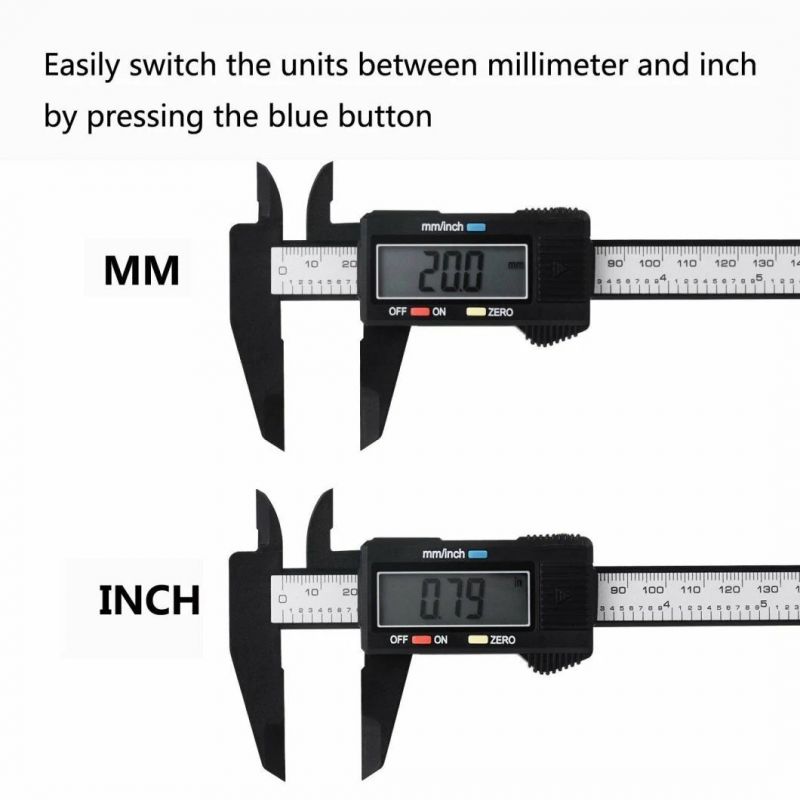 Digital Vernier Caliper Electronic Gauge 150mm 6inch Carbon Fiber Micrometer