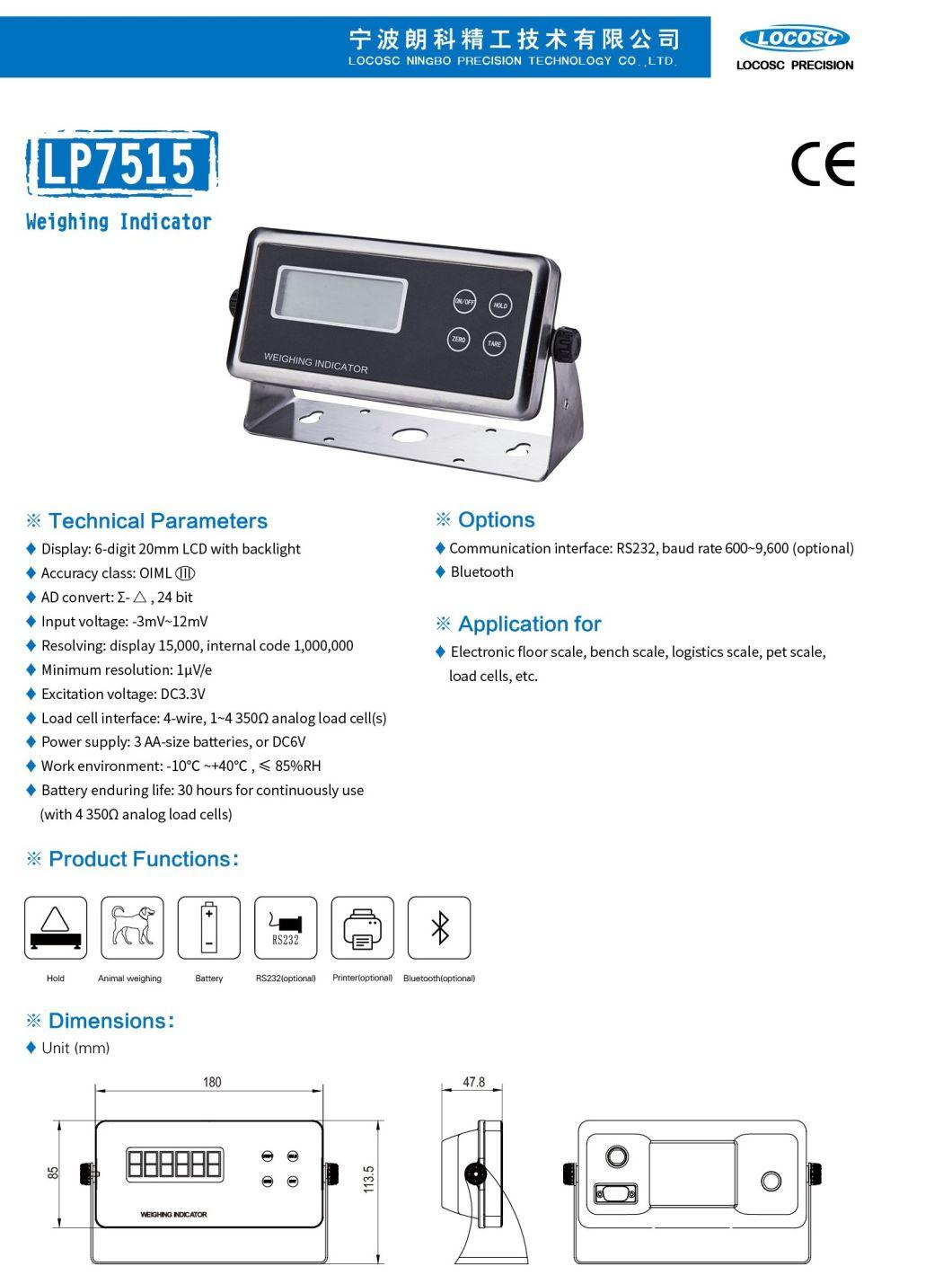 OIML Six Digits Stainless Steel Weighing Indicator