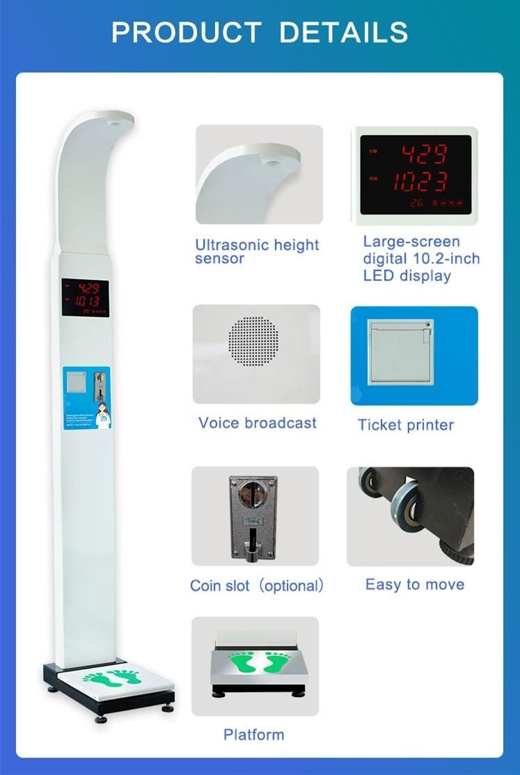 Health Body Scale Height and Weight Machine with LED Display