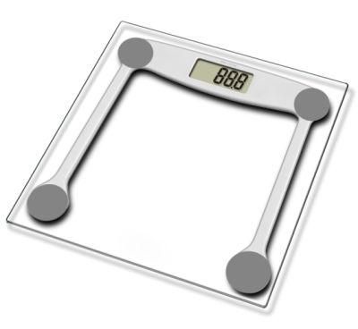 Bathroom Scale with Clear Tempered Glass Platform for Body Weighing