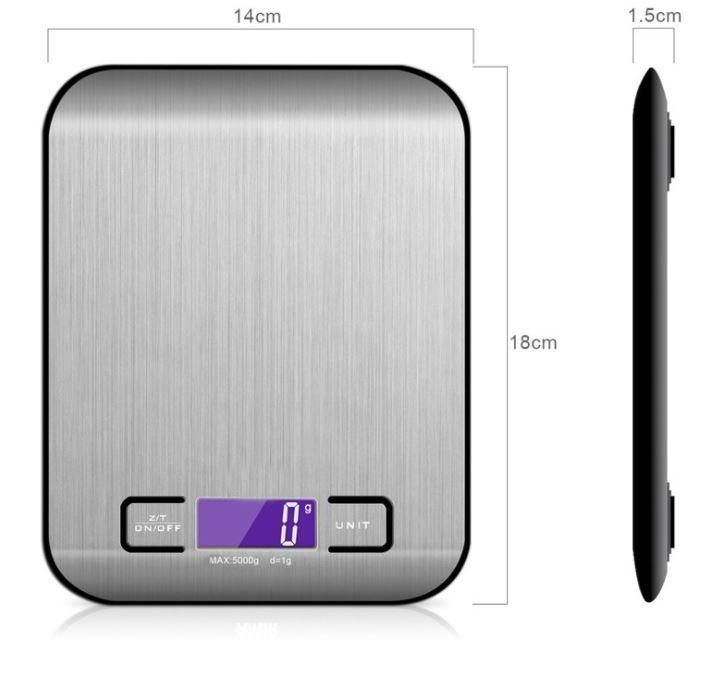 Hot Selling 11lb 5kg Stainless Steel Platform with LCD Display Digital Multifunction Kitchen and Food Scale