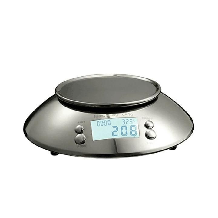 with Room Temperature and Timer LCD Digital Stainless Kitchen Scale