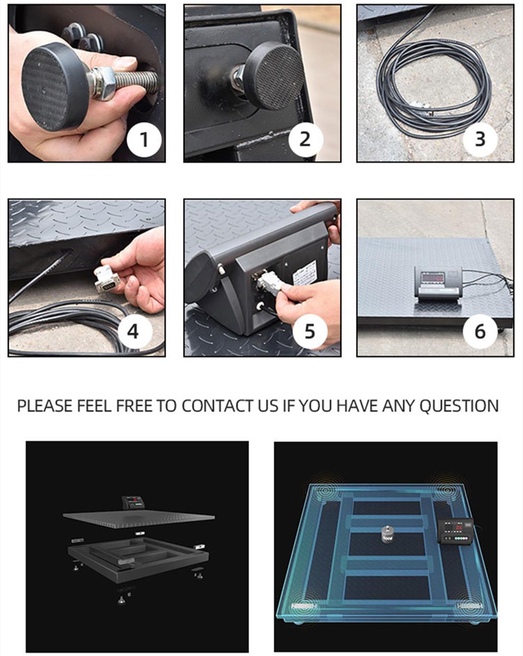 Heavy Duty Electronic Digital Platform Industrial Weighing Floor Scale with LED/LCD Screen Display