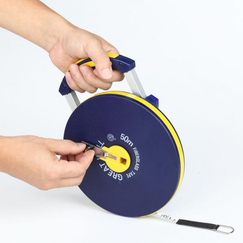 30m/50m Round ABS Case with Aluminum Handle Fiber Measuring Tape